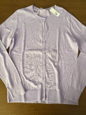 NWT Gap Light Purple Lightweight Button Up Long Sleeve Cardigan - Size Large